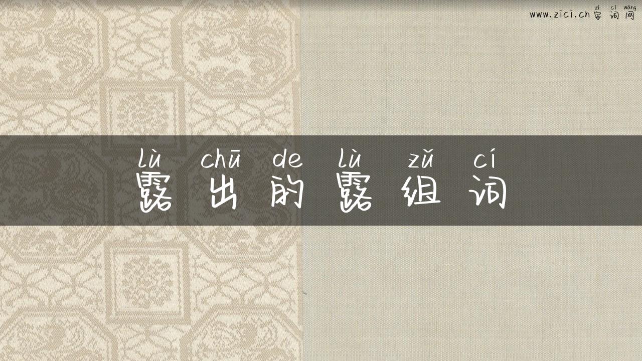 露出的露组词