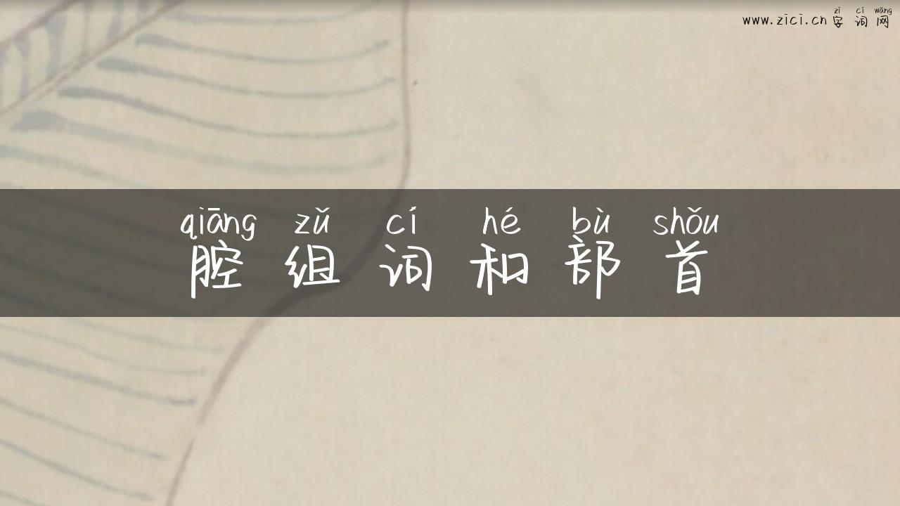 腔组词和部首