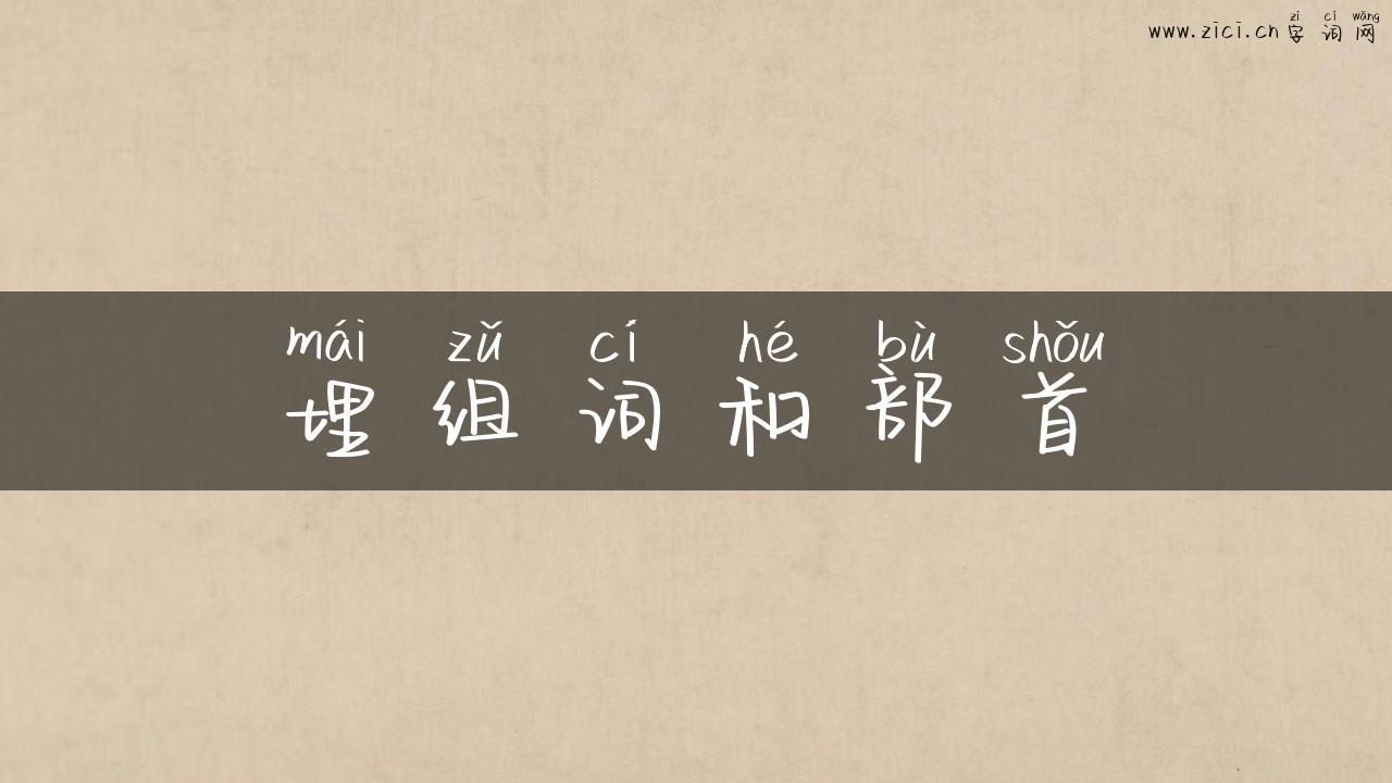 埋组词和部首