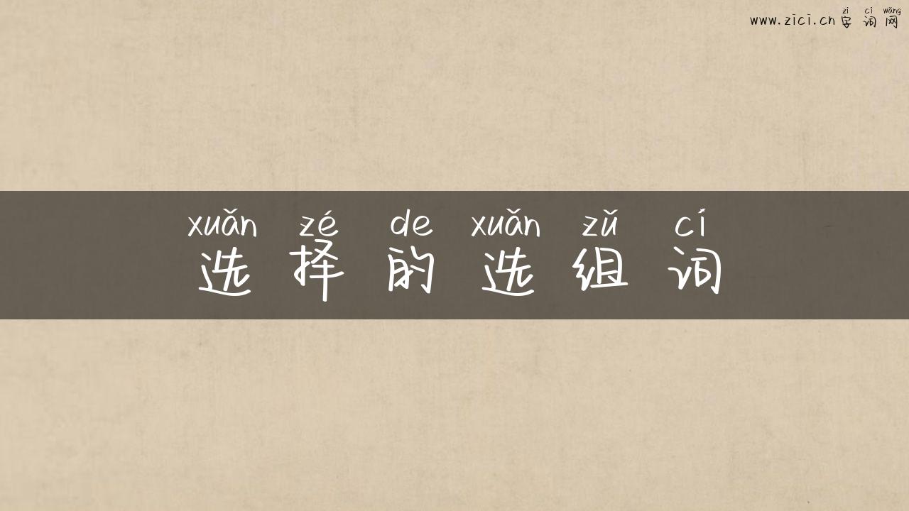 选择的选组词