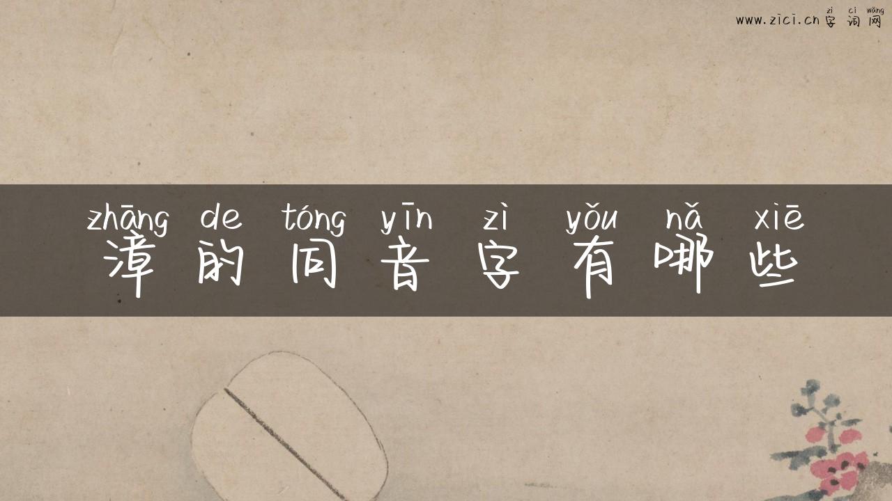 漳的同音字有哪些
