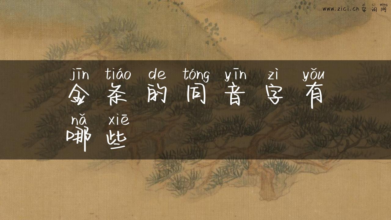 金条的同音字有哪些