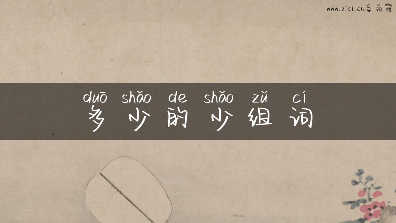 多少的少组词