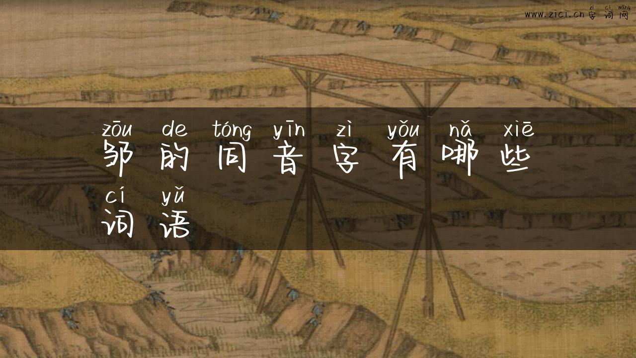 邹的同音字有哪些词语