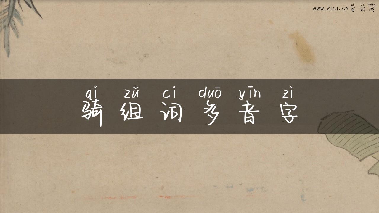 骑组词多音字