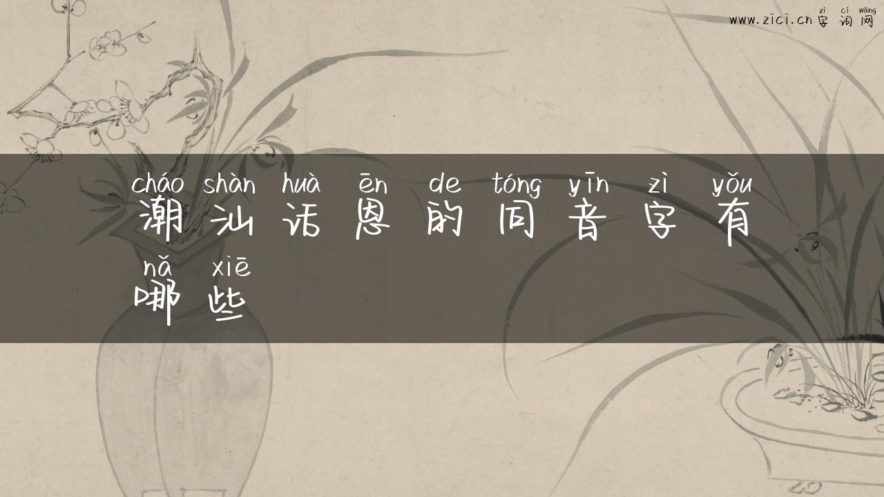 潮汕话恩的同音字有哪些