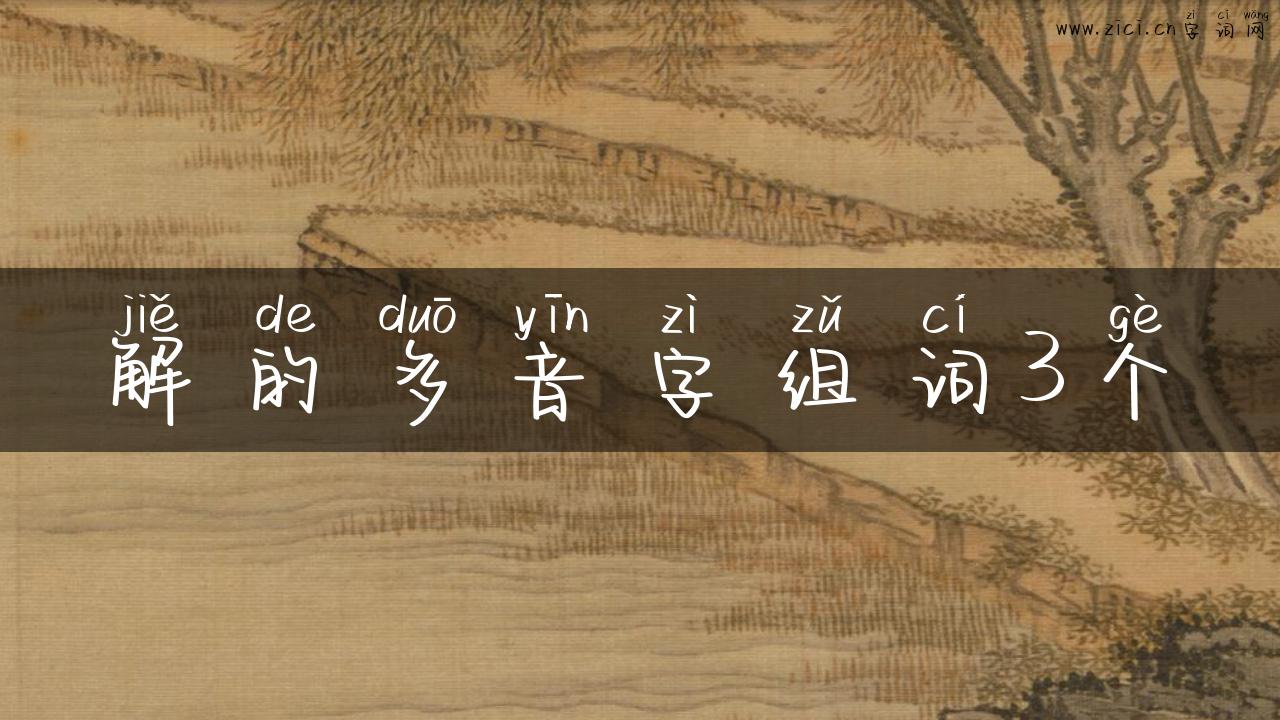 解的多音字组词3个