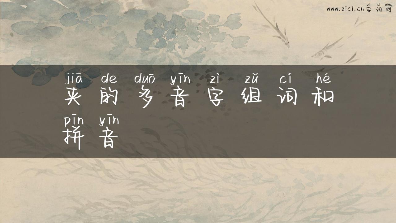 夹的多音字组词和拼音