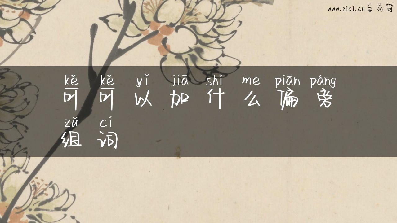 可可以加什么偏旁组词