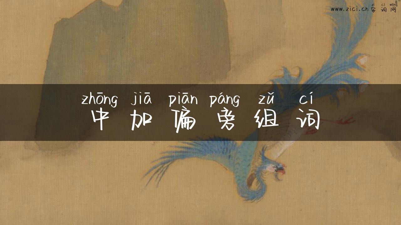 中加偏旁组词