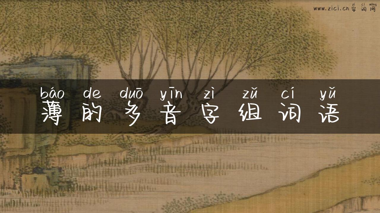 薄的多音字组词语