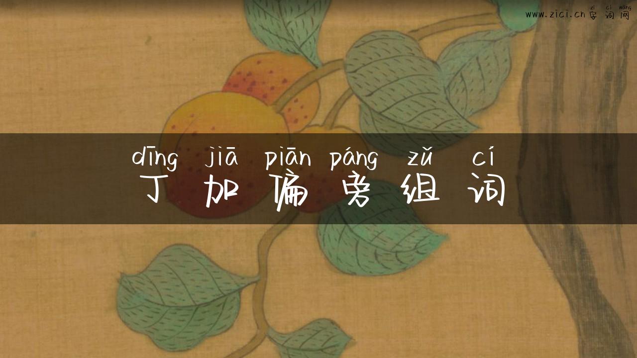 丁加偏旁组词