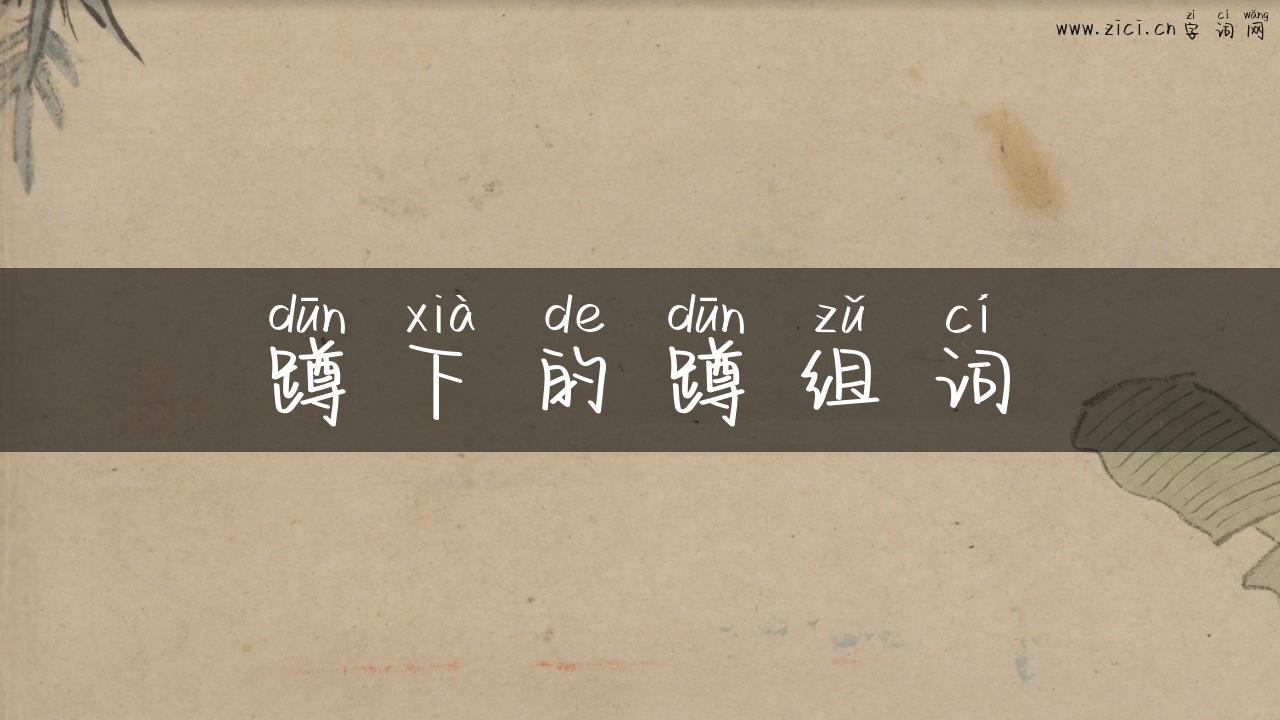 蹲下的蹲组词