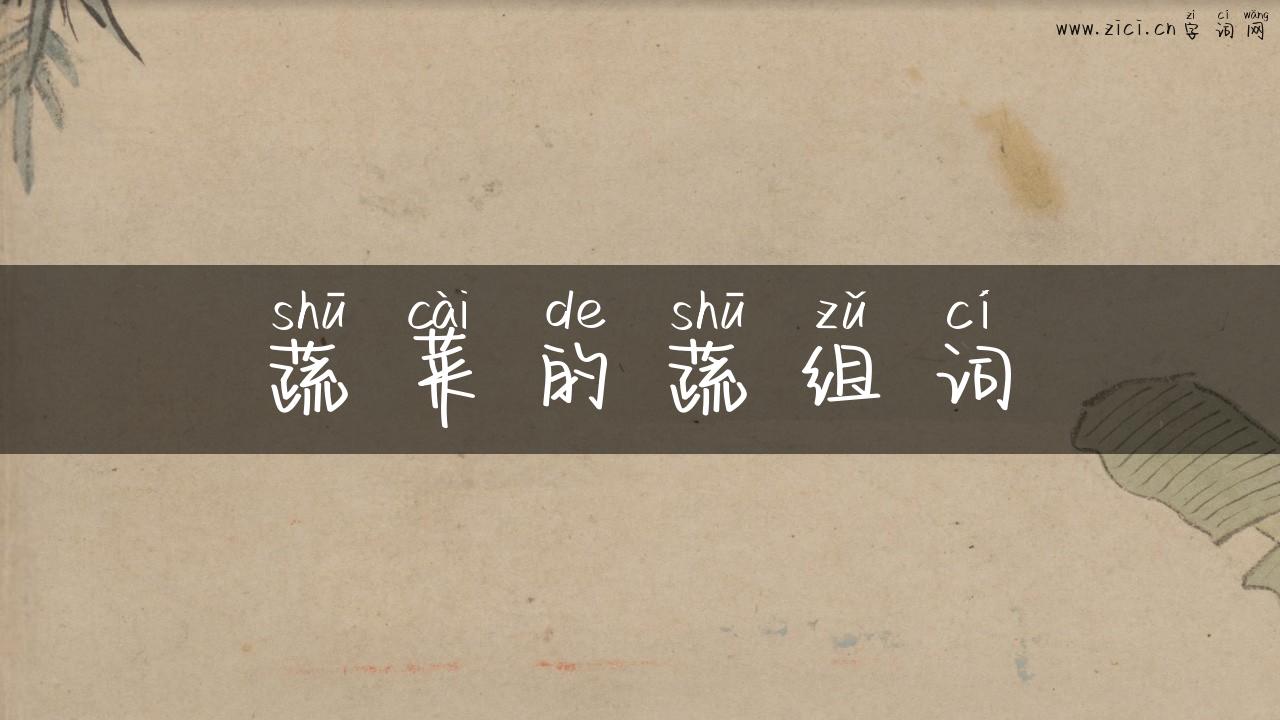 蔬菜的蔬组词
