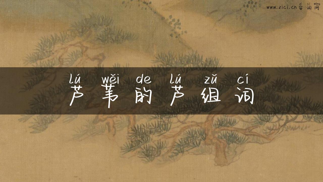 芦苇的芦组词