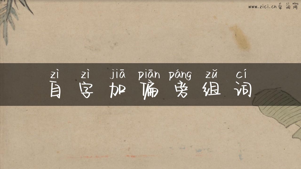 自字加偏旁组词