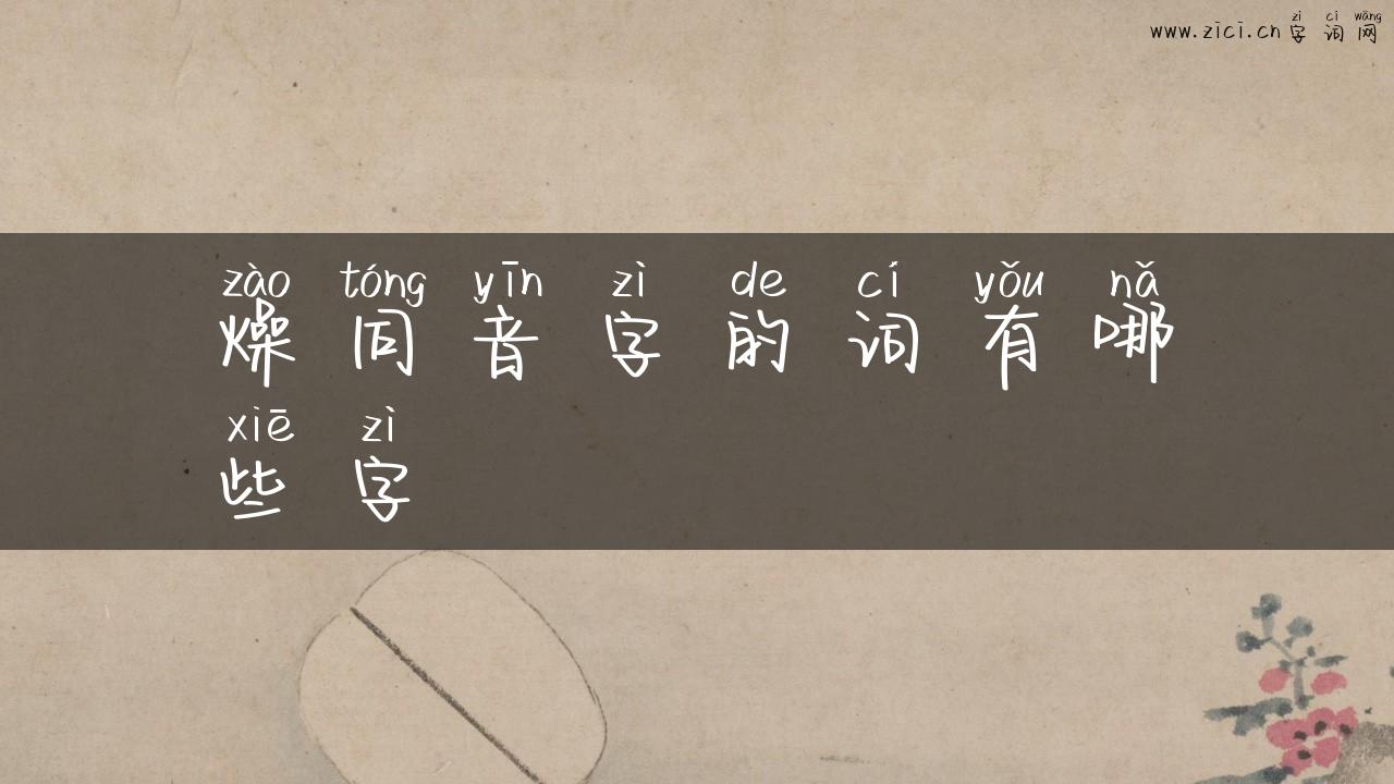 燥同音字的词有哪些字