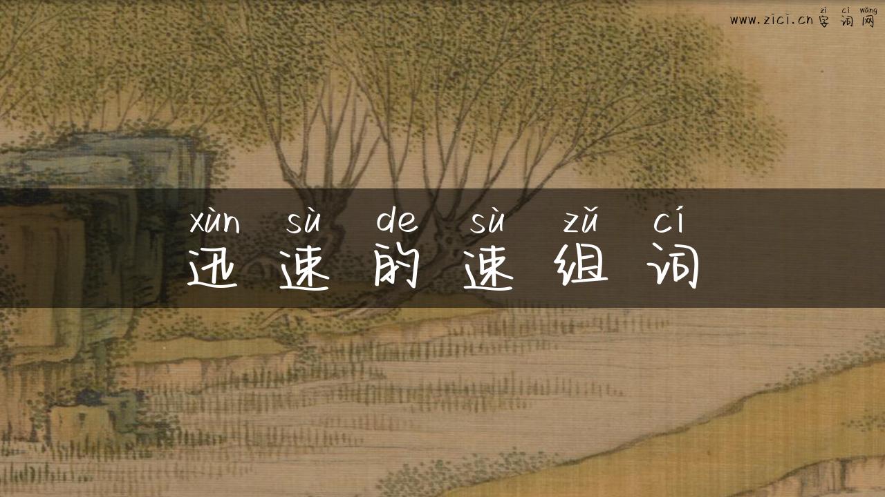 迅速的速组词