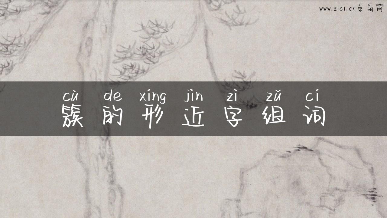 簇的形近字组词