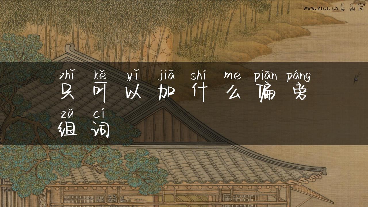 只可以加什么偏旁组词