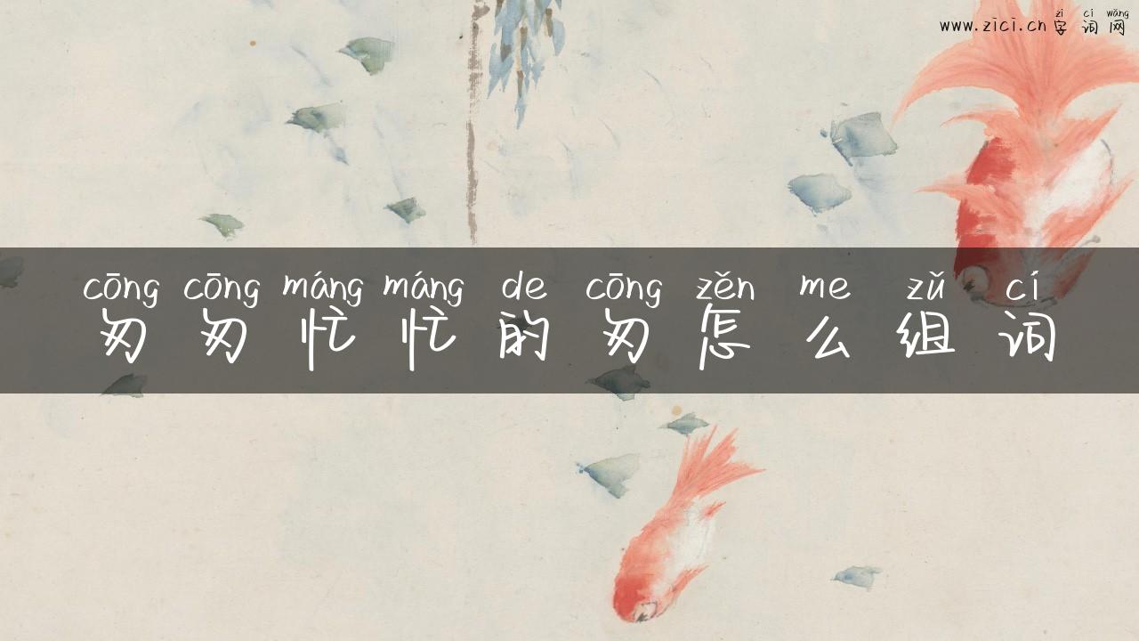 匆匆忙忙的匆怎么组词