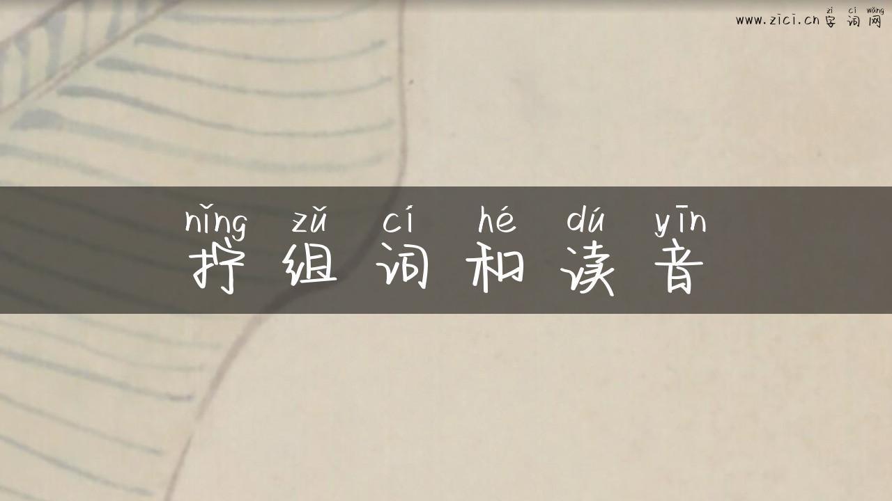 拧组词和读音