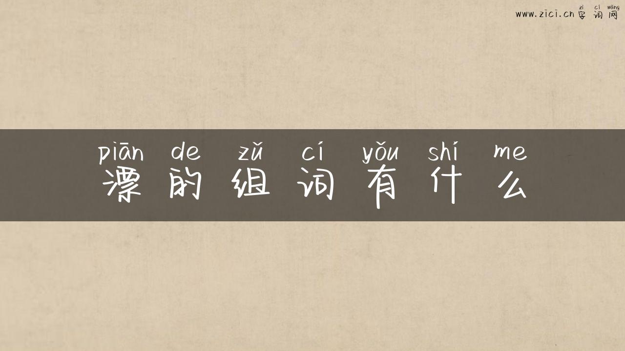 漂的组词有什么