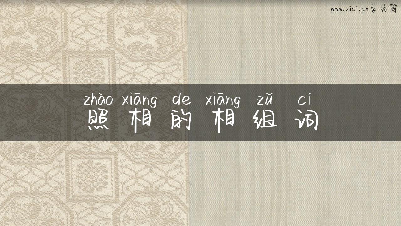 照相的相组词