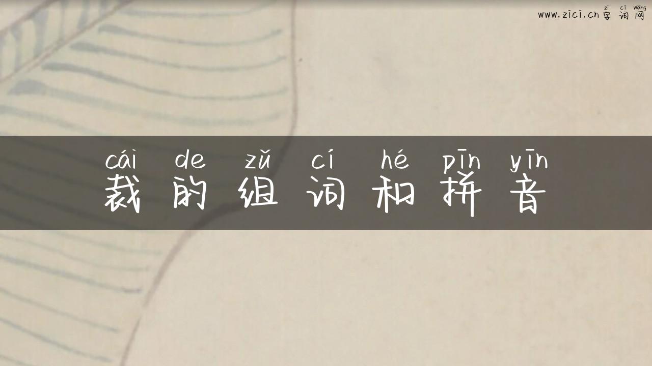 裁的组词和拼音