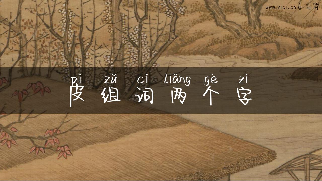 皮组词两个字