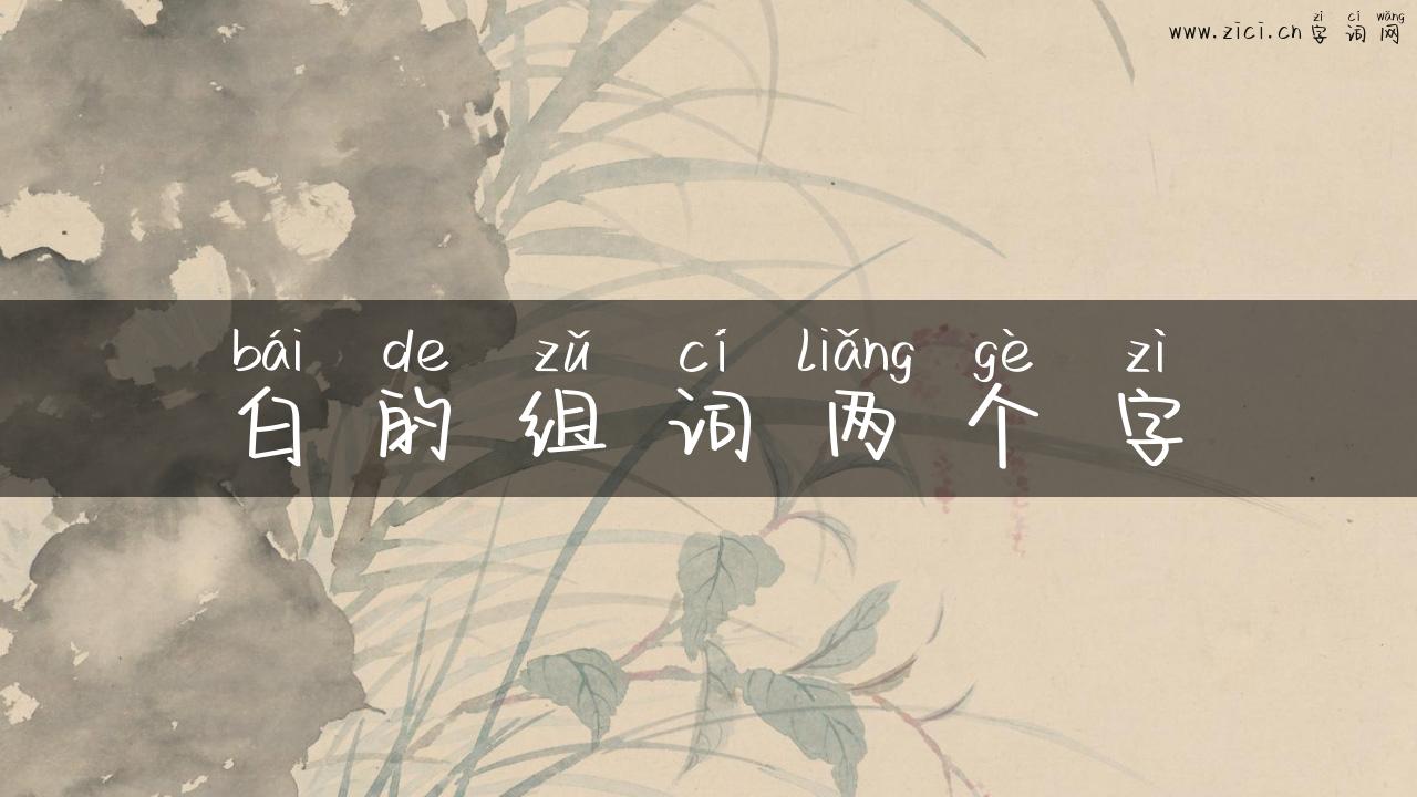白的组词两个字