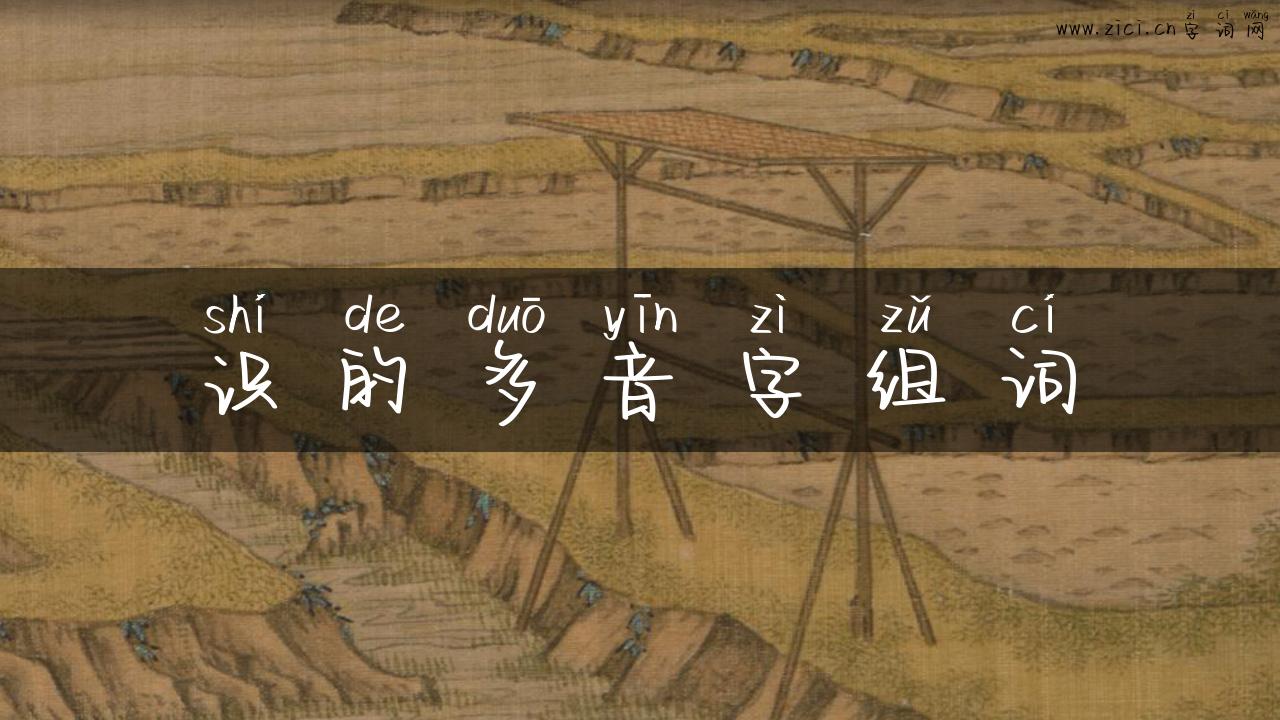 识的多音字组词
