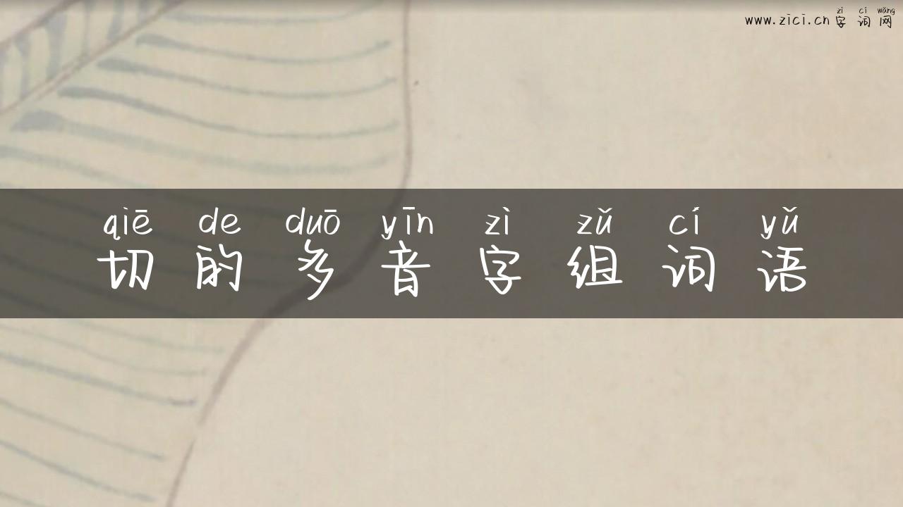 切的多音字组词语