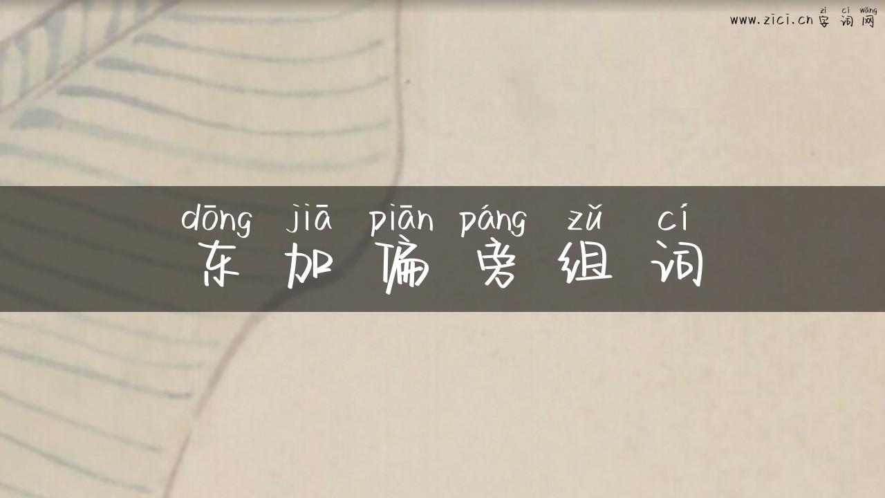 东加偏旁组词
