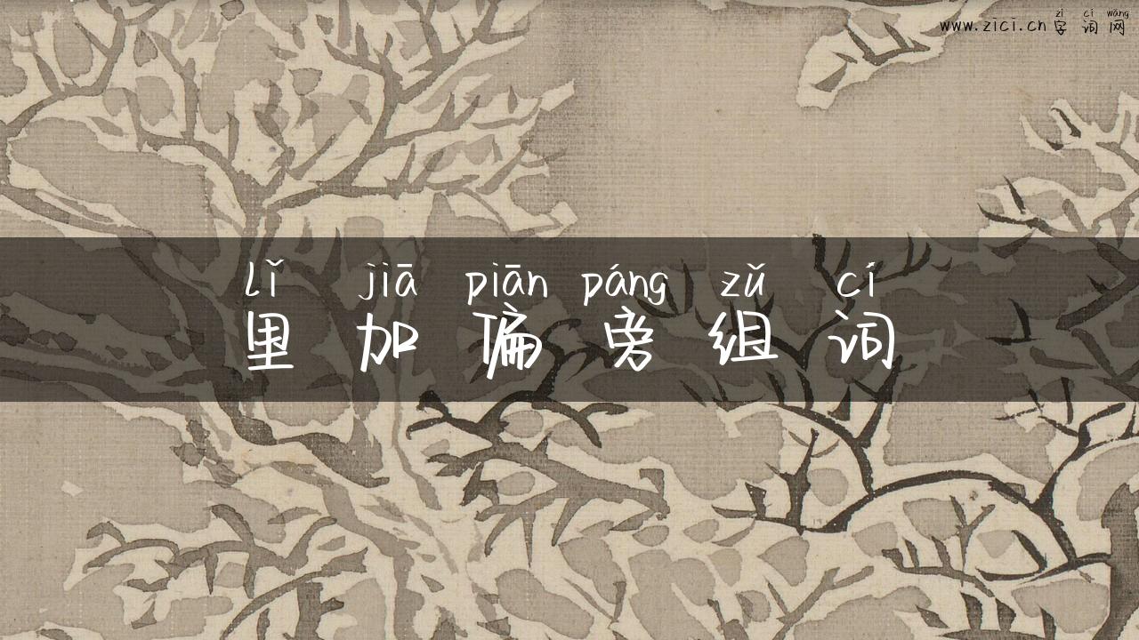 里加偏旁组词