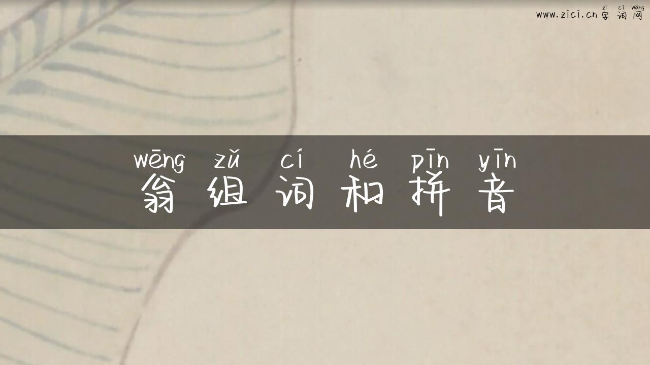 翁组词和拼音
