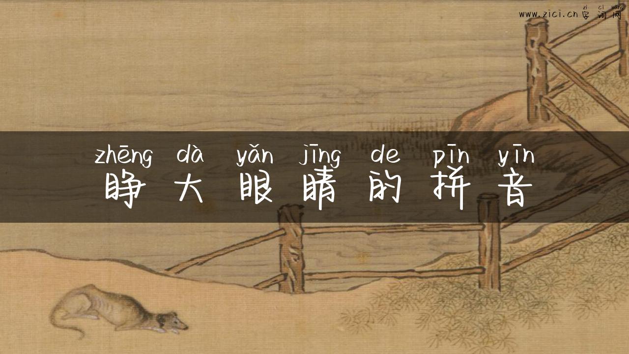 睁大眼睛的拼音