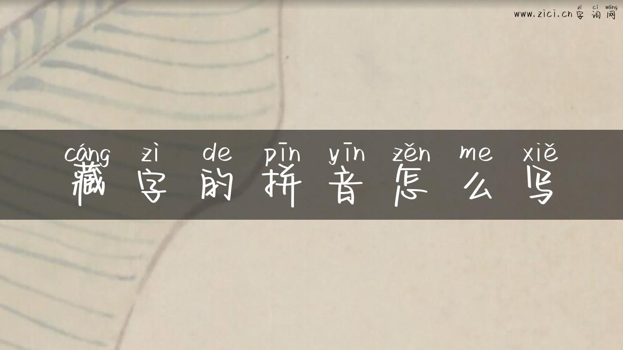 藏字的拼音怎么写