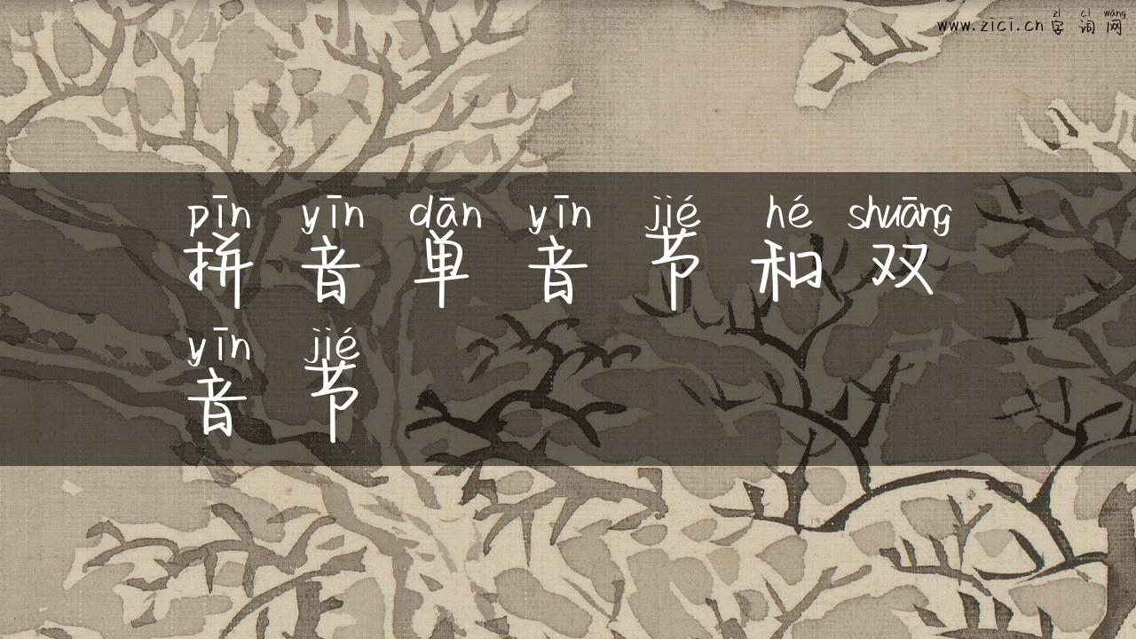 拼音单音节和双音节