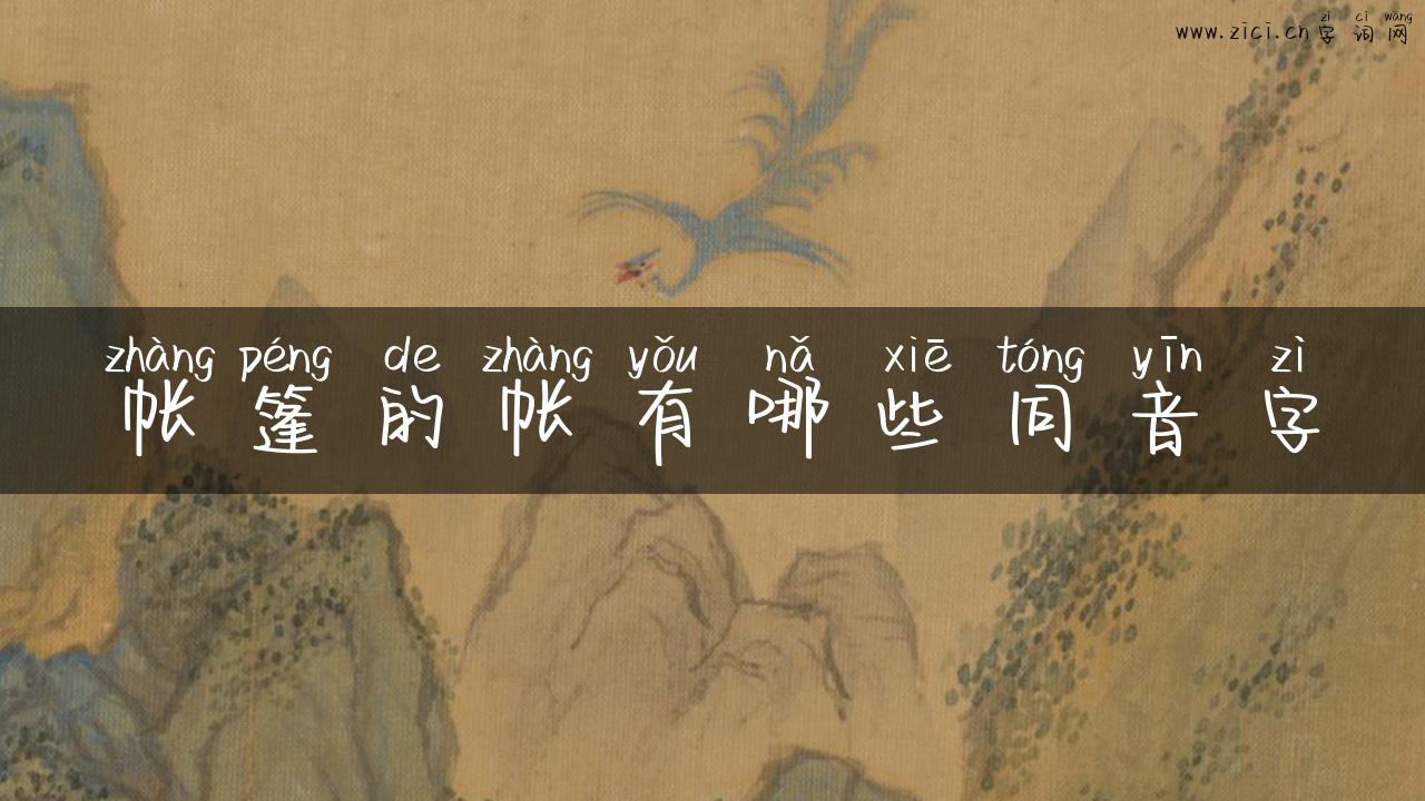 帐篷的帐有哪些同音字