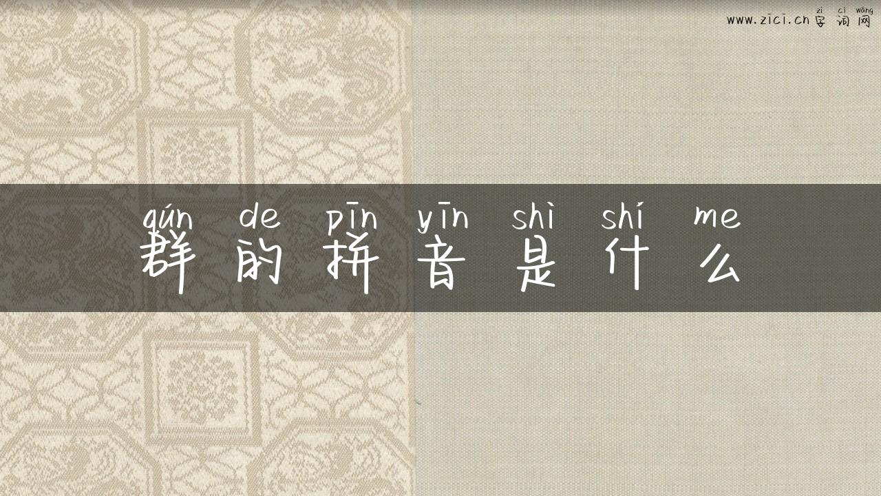 群的拼音是什么