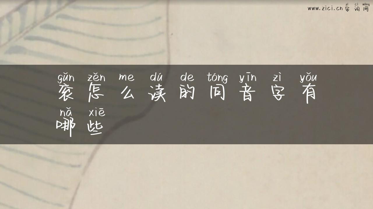 衮怎么读的同音字有哪些
