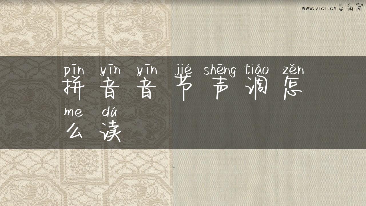 拼音音节声调怎么读