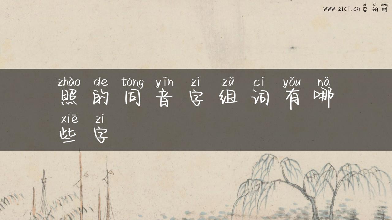照的同音字组词有哪些字