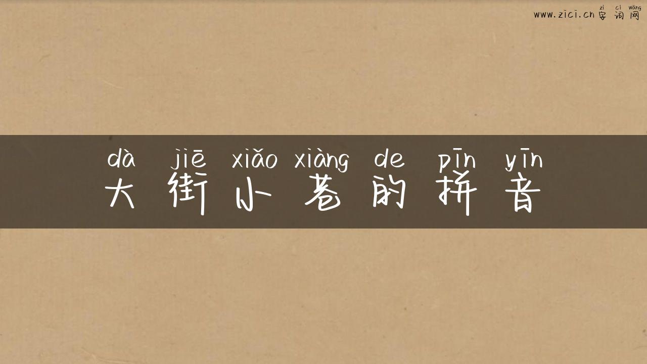 大街小巷的拼音