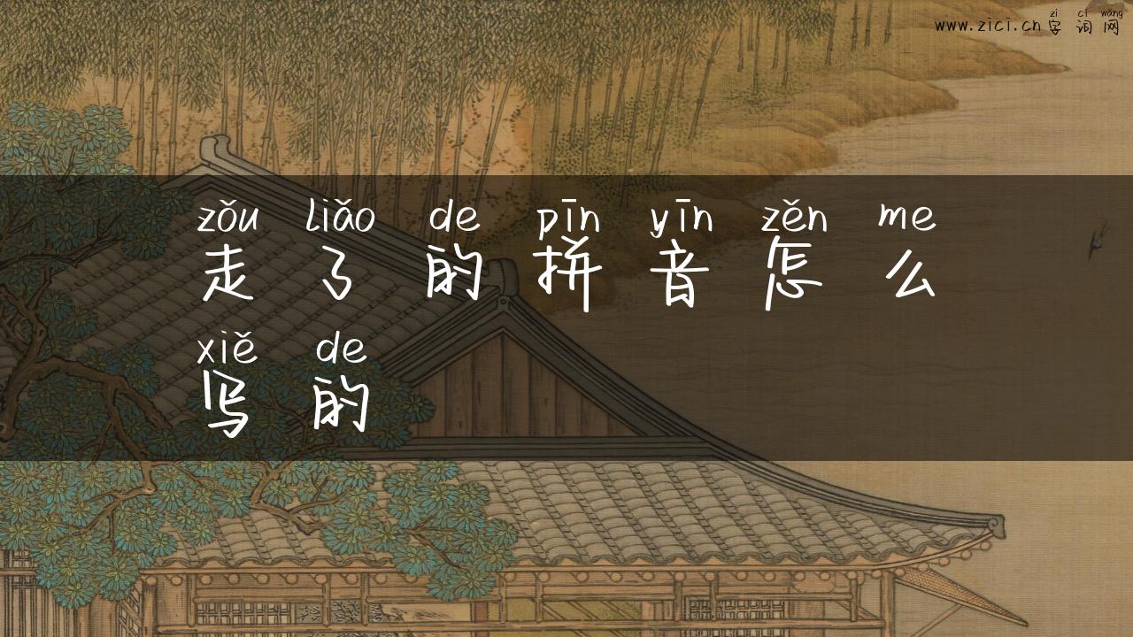 走了的拼音怎么写的