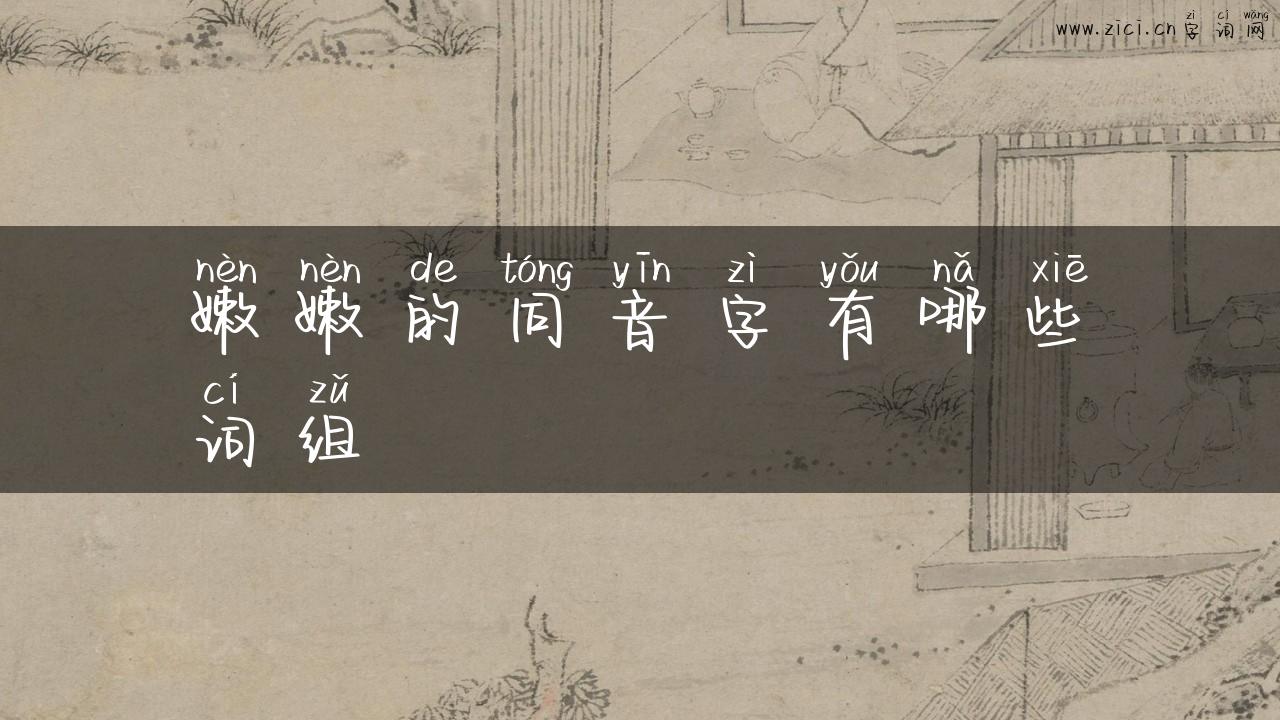 嫩嫩的同音字有哪些词组