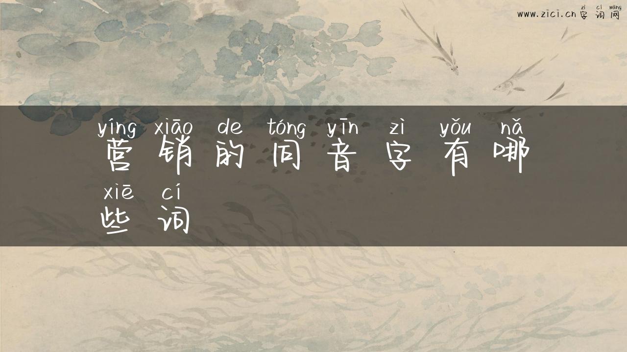 营销的同音字有哪些词