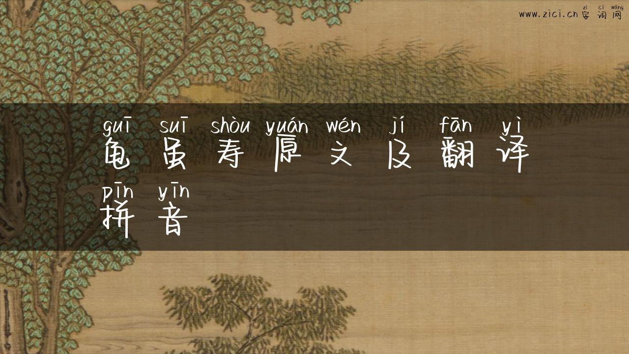 龟虽寿原文及翻译拼音