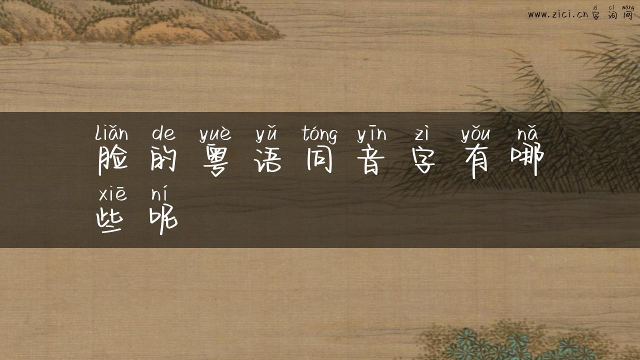 脸的粤语同音字有哪些呢